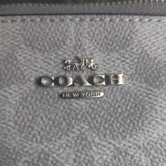 Coach Signature Leather Wristlet Clutch in Taupe - Picture 2 of 6